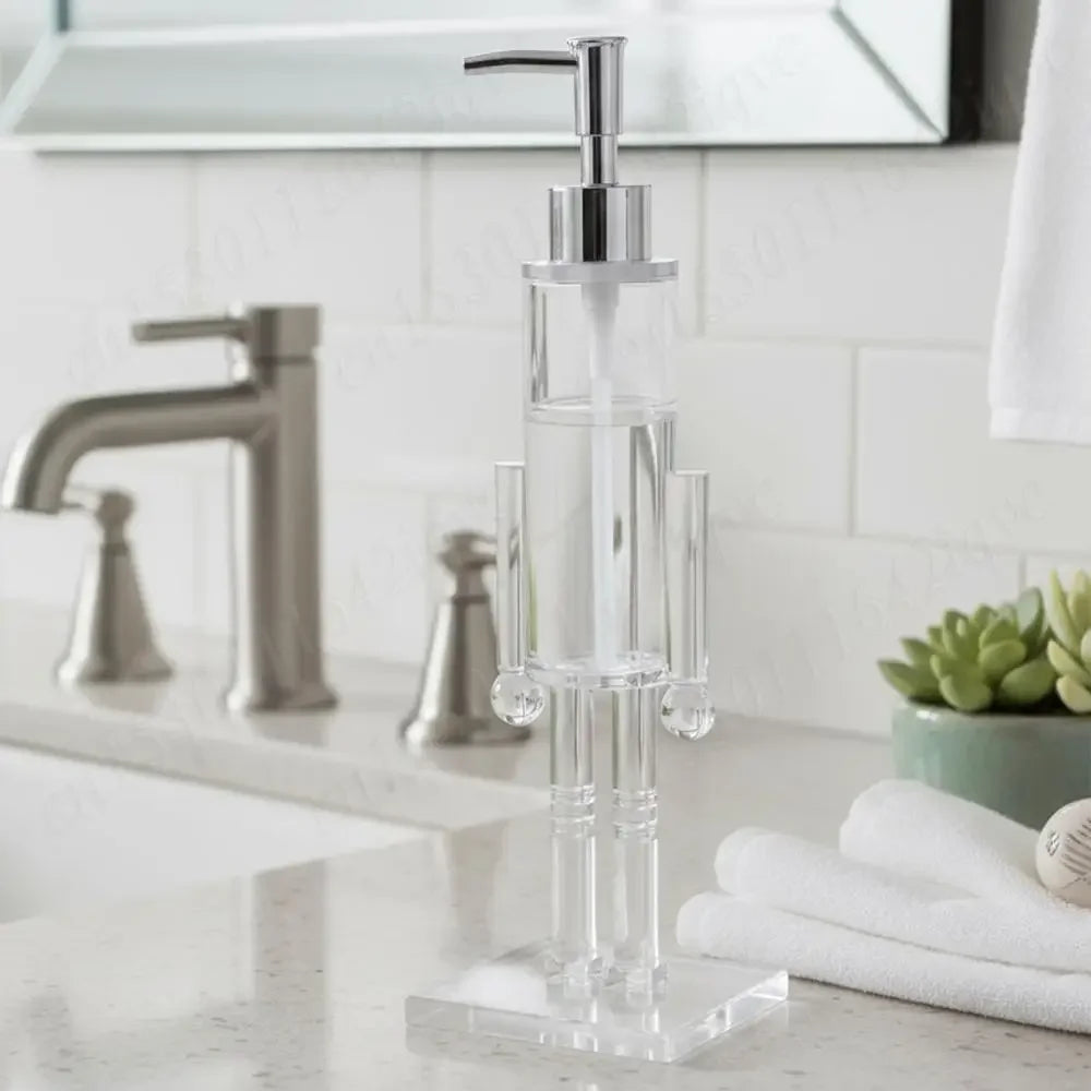 1/2PCS Christmas Nutcracker Soap Dispenser Clear Lotion Container Hand Soap Dispenser Xmas Kitchen Bathroom Counters Decoration